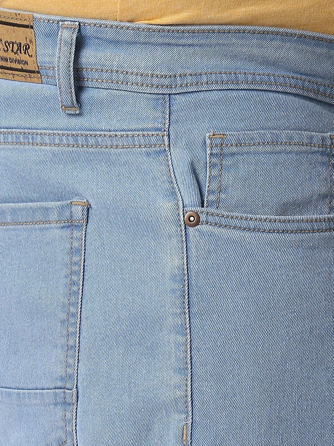 Men Plus Size Blue Relaxed Fit Stretchable Jeans