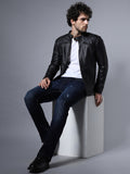 Men Wide Leg Low Distress Cat Scratches Mid-Rise Stretchable Jeans