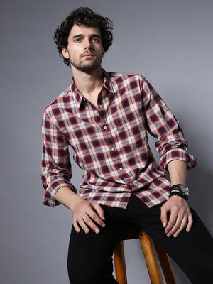 Classic Regular Fit Tartan Checked Opaque Cotton Casual Shirt