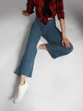 Women Clean lookÂ  Wide Leg High-Rise Stretchable Jeans