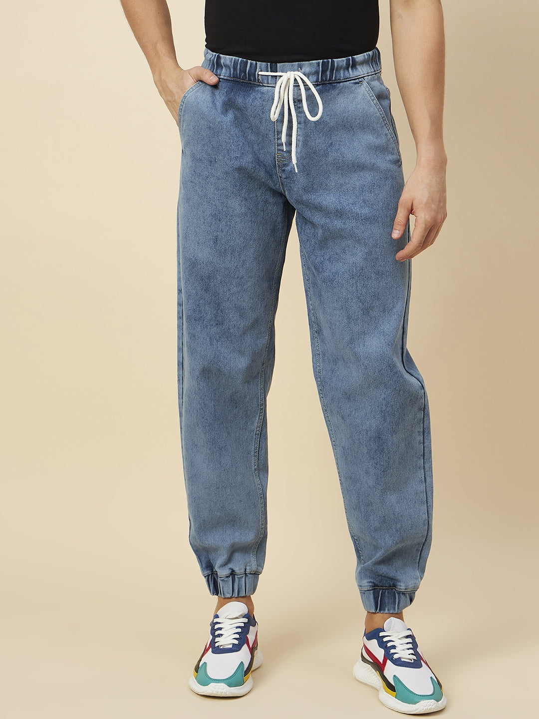 Men Comfort Heavy Fade Stretchable Jogger Jeans