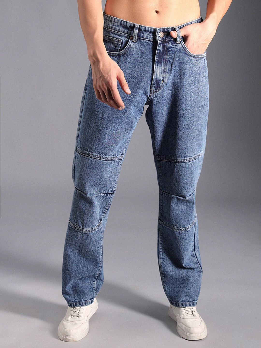 Men Straight Fit Heavy Fade Cotton Jeans