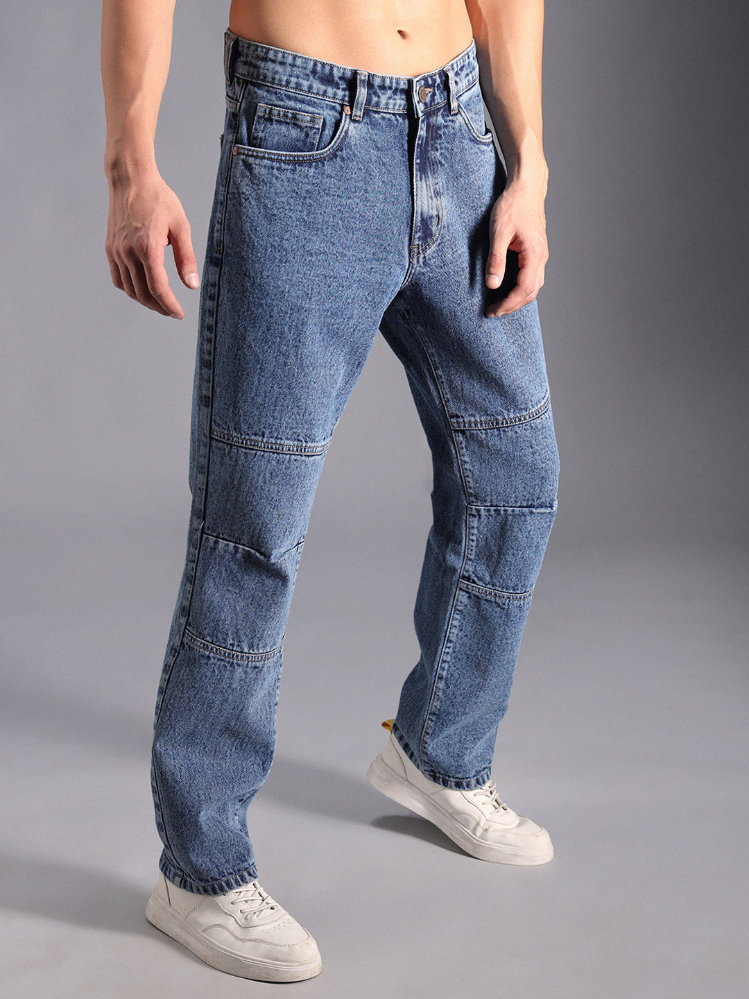 Men Straight Fit Heavy Fade Cotton Jeans
