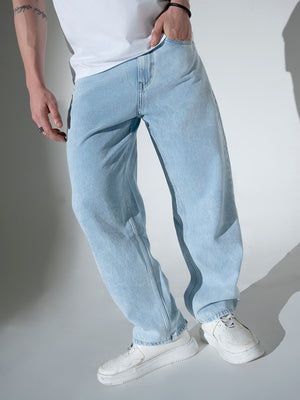 Hubberholme Men Relaxed Fit Mid-Rise Low Distress Light Fade Jeans