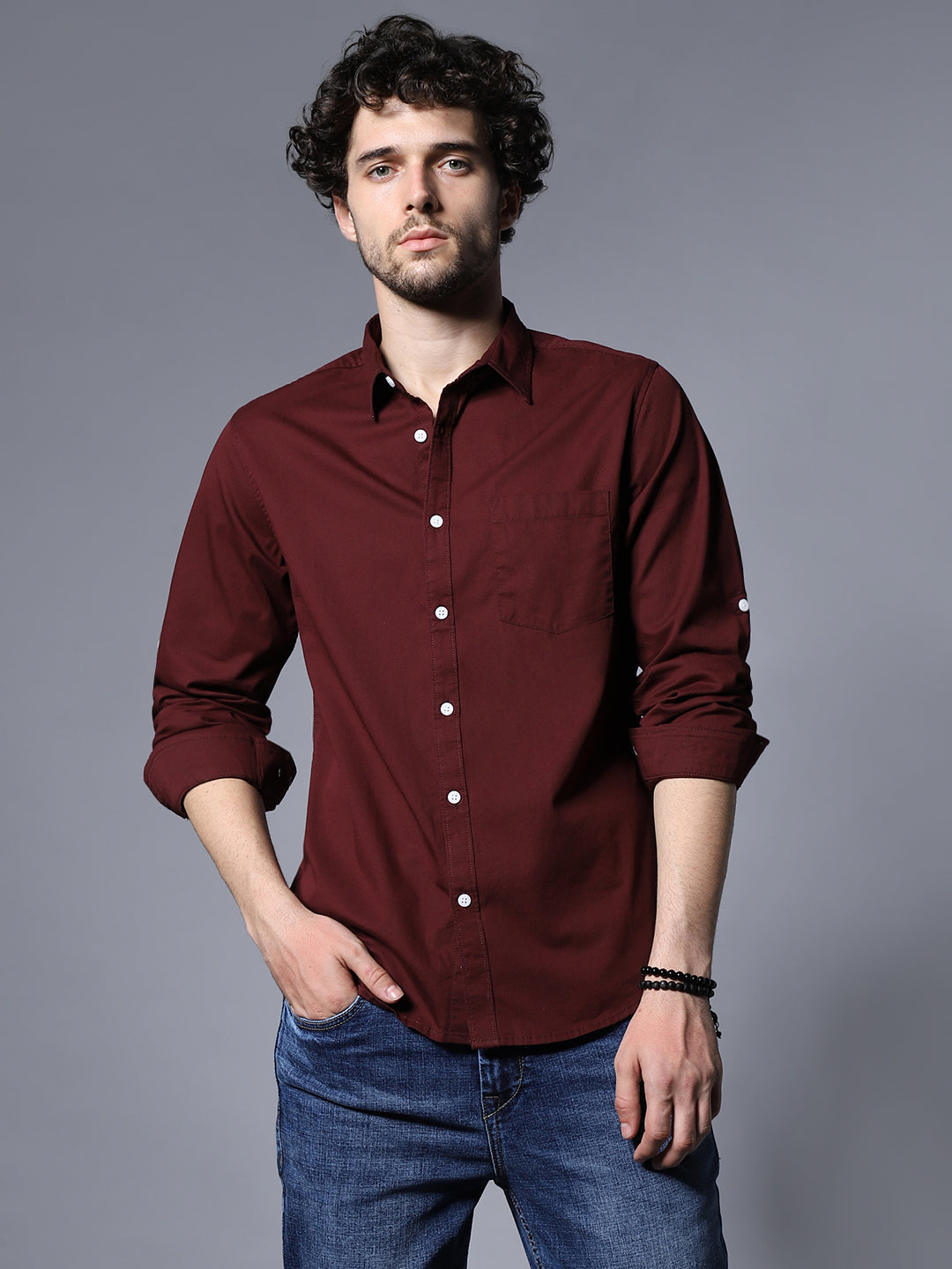 Classic Regular Fit Floral Printed Opaque Cotton Casual Shirt