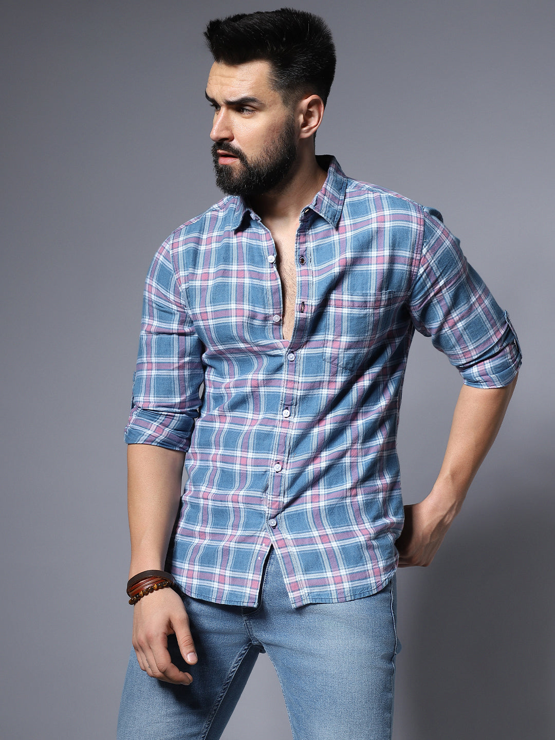 Classic Regular Fit Tartan Checked Pure Cotton Casual Shirt