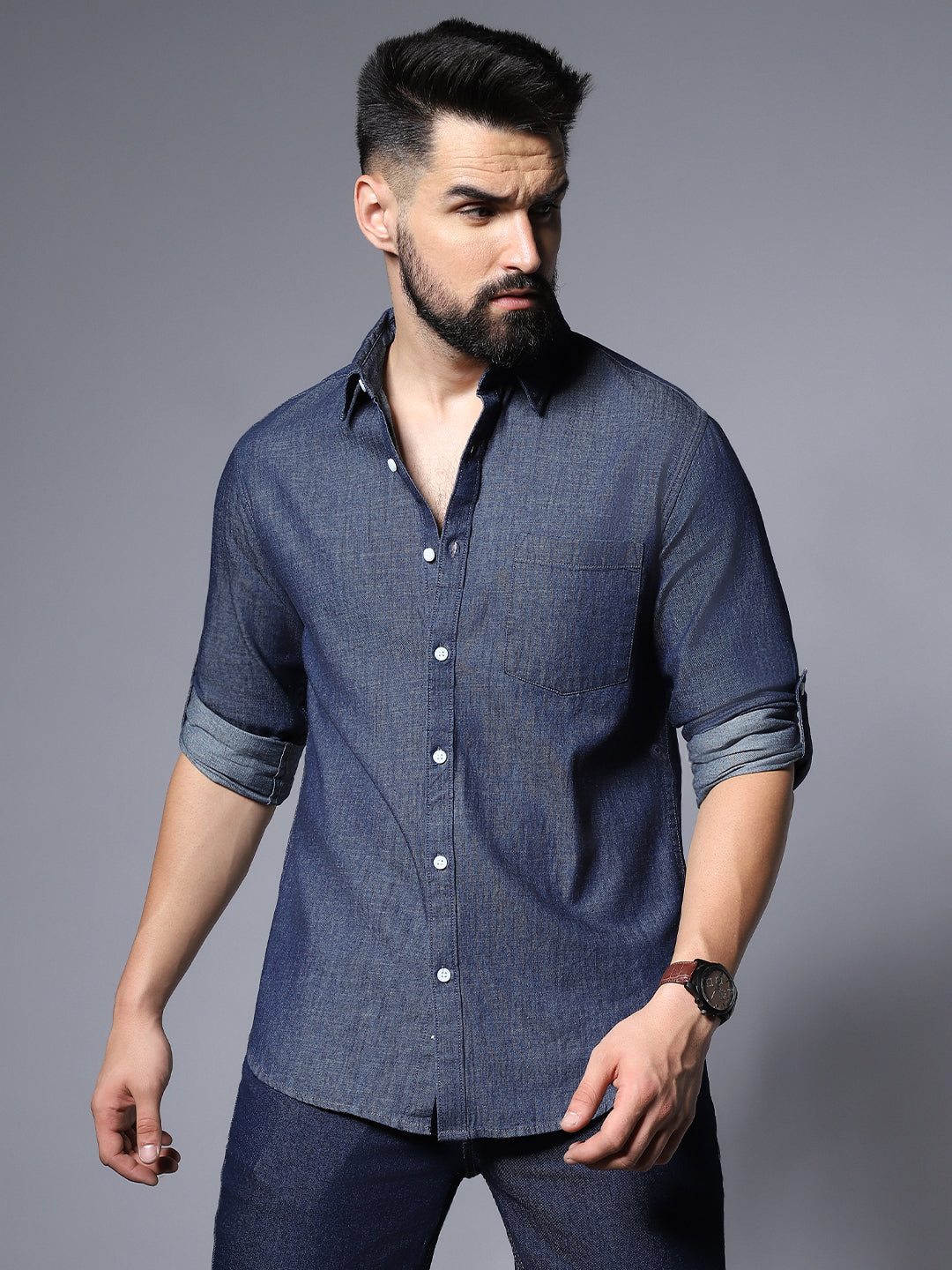 Classic Solid Pure Cotton Casual Shirt