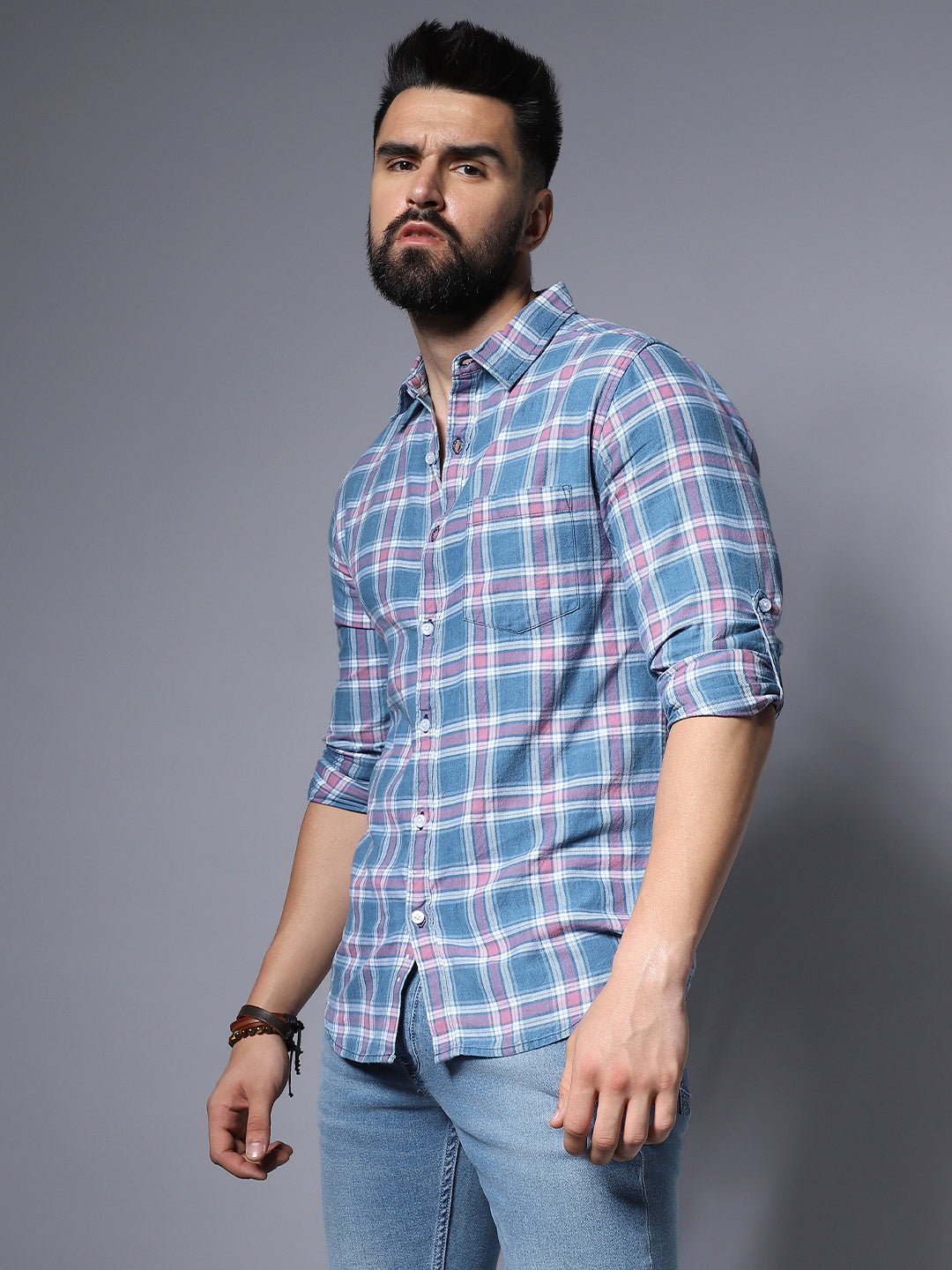 Classic Regular Fit Tartan Checked Pure Cotton Casual Shirt