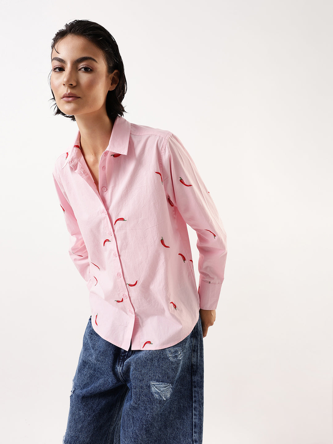 Hubberholme Women Comfort Fit Conversational Printed Pure Cotton Casual Shirt