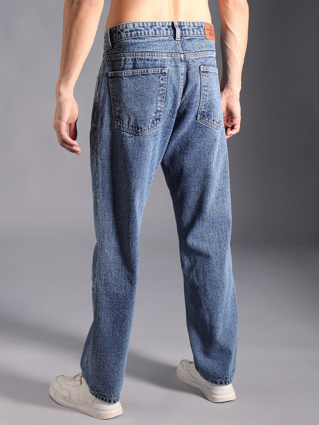 Men Straight Fit Heavy Fade Cotton Jeans