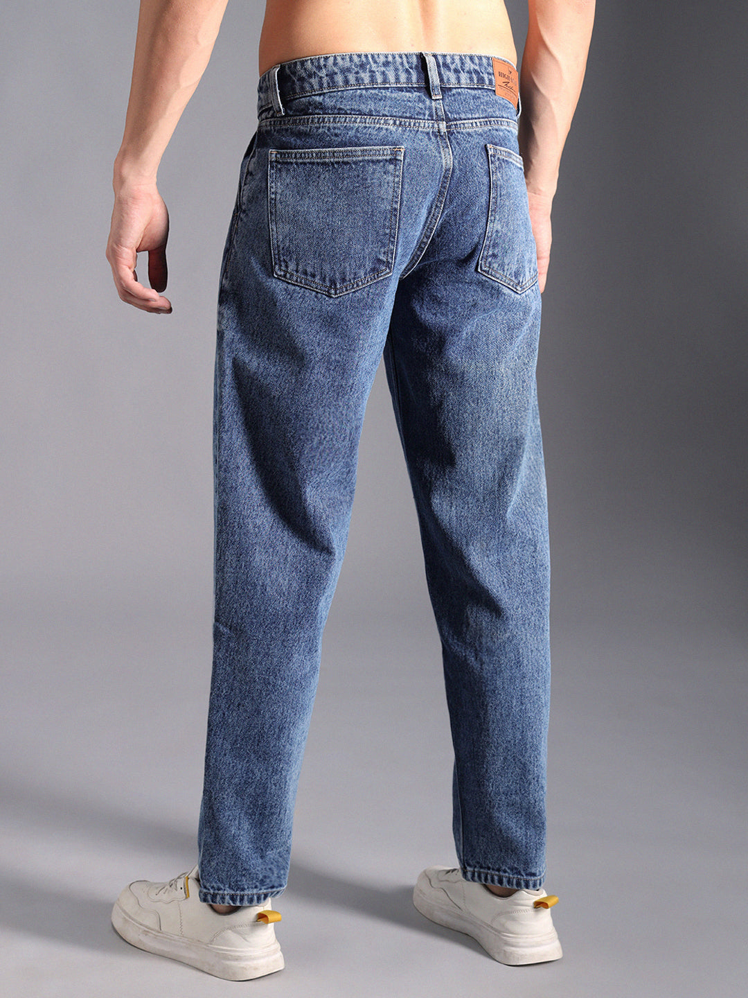 Men Straight Tapered Cotton Fit Jeans