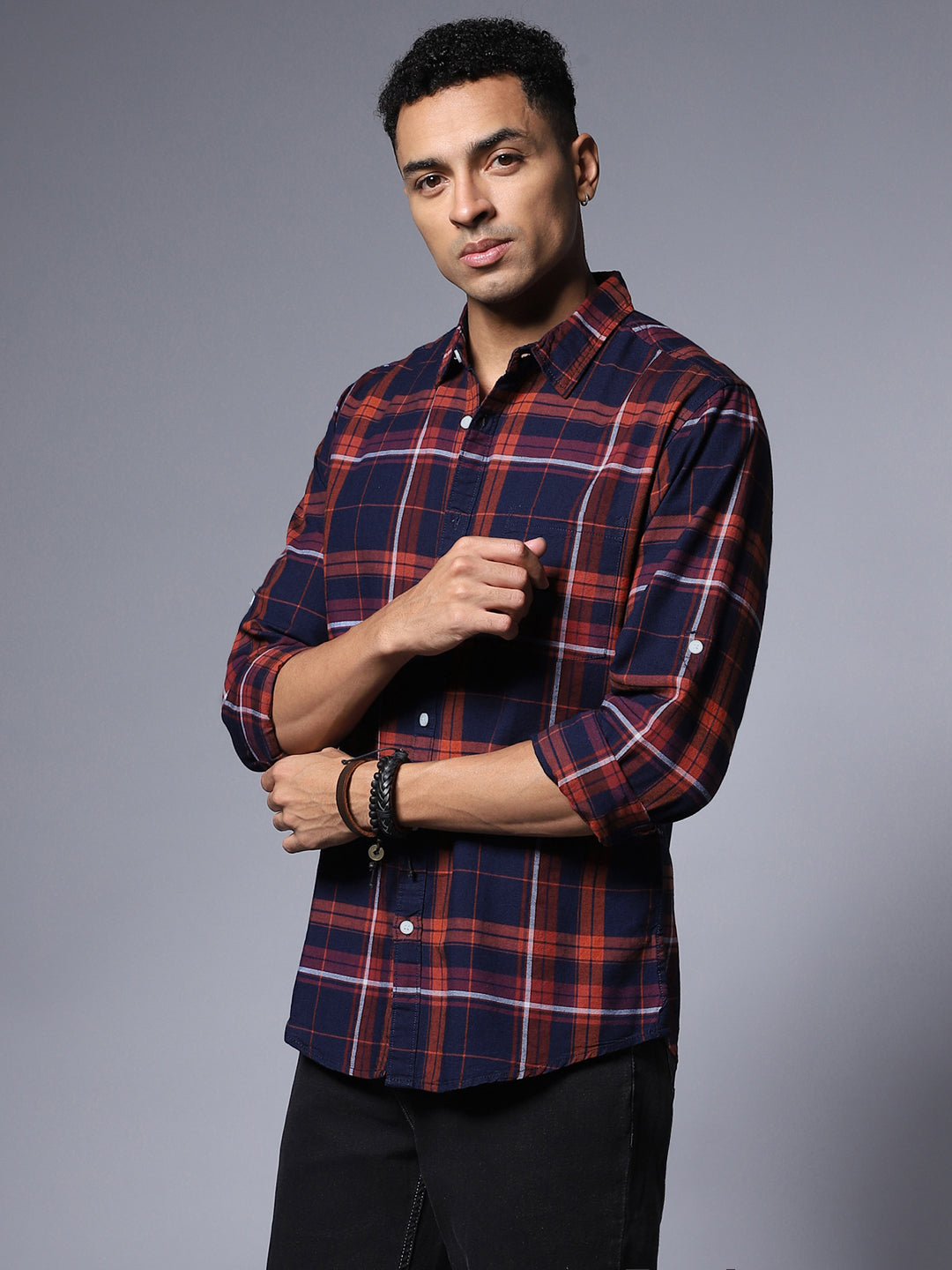 Tartan Checked Pure Cotton Casual Shirt