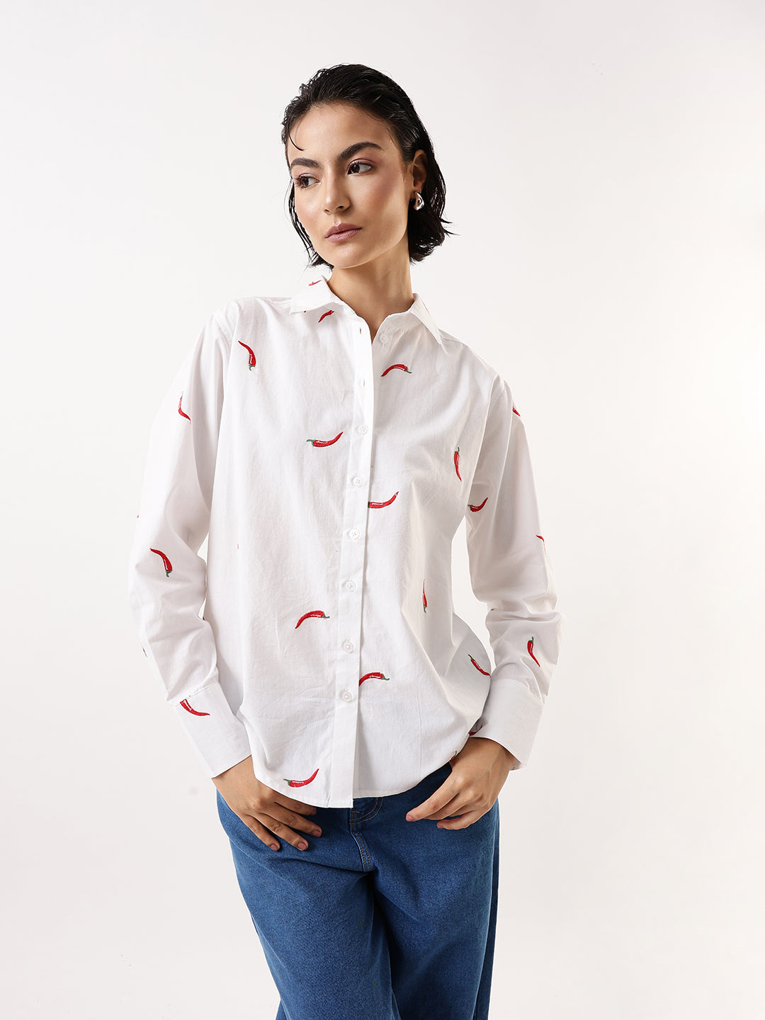 Hubberholme Women Comfort Fit Conversational Printed Pure Cotton Casual Shirt