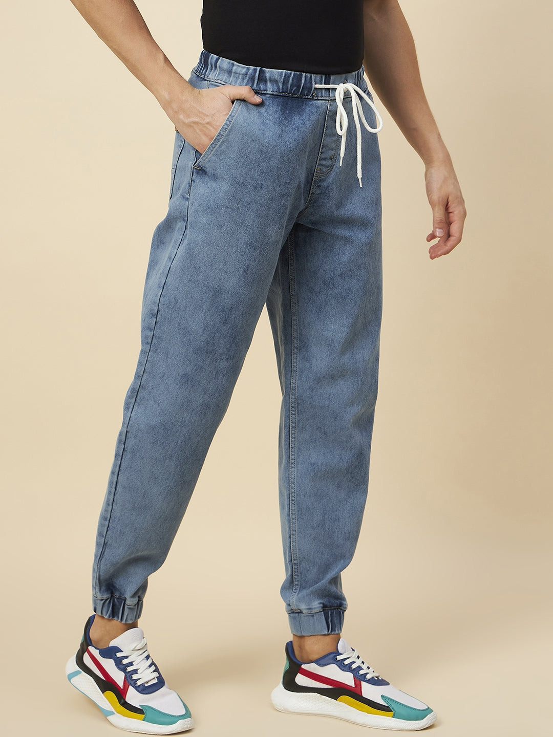 Men Comfort Heavy Fade Stretchable Jogger Jeans