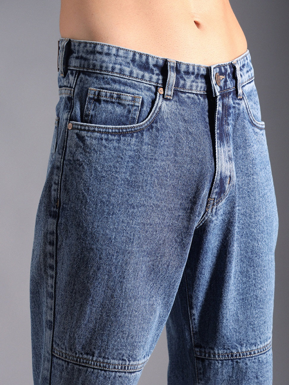 Men Straight Fit Heavy Fade Cotton Jeans