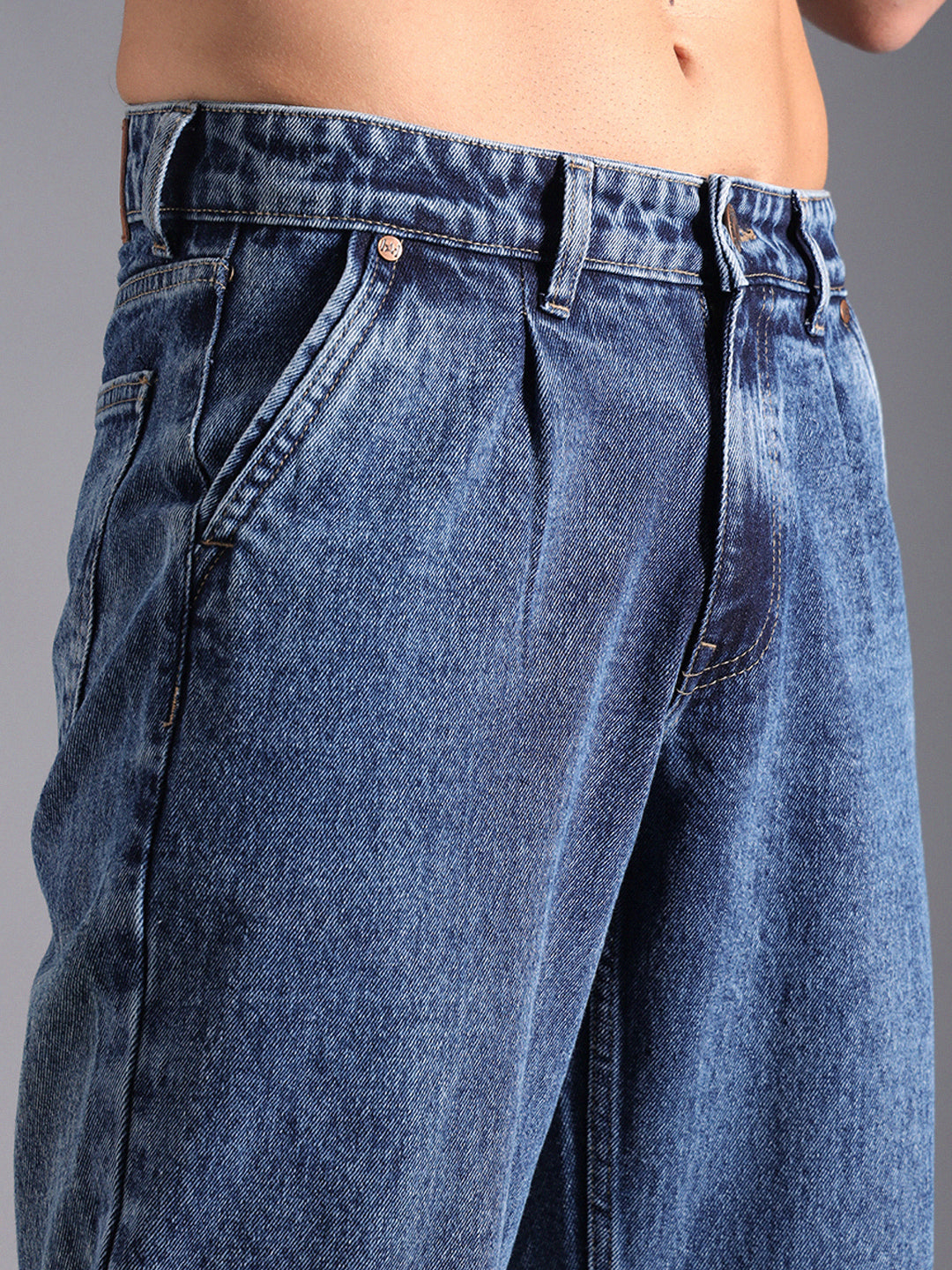 Men Straight Tapered Cotton Fit Jeans