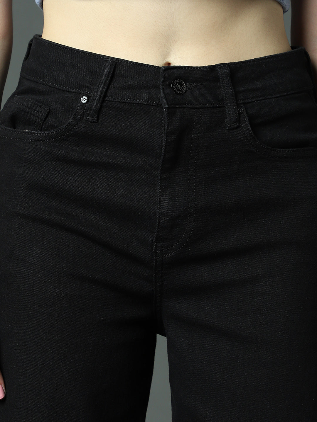 Women Clean Look Wide Leg High-Rise Stretchable Jeans
