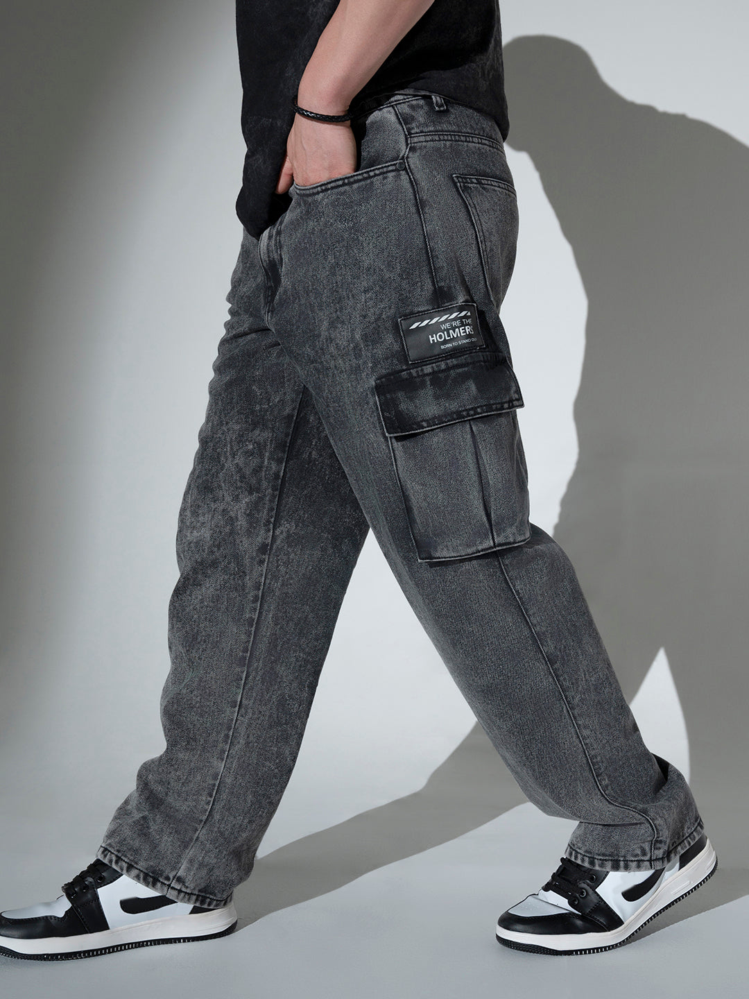 Hubberholme Men Clean Look Relaxed Fit Heavy Fade Pure Cotton Jeans