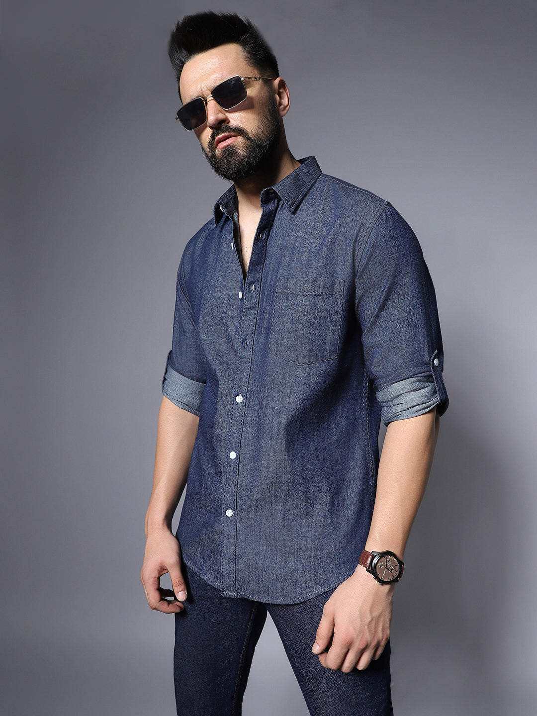 Classic Solid Pure Cotton Casual Shirt