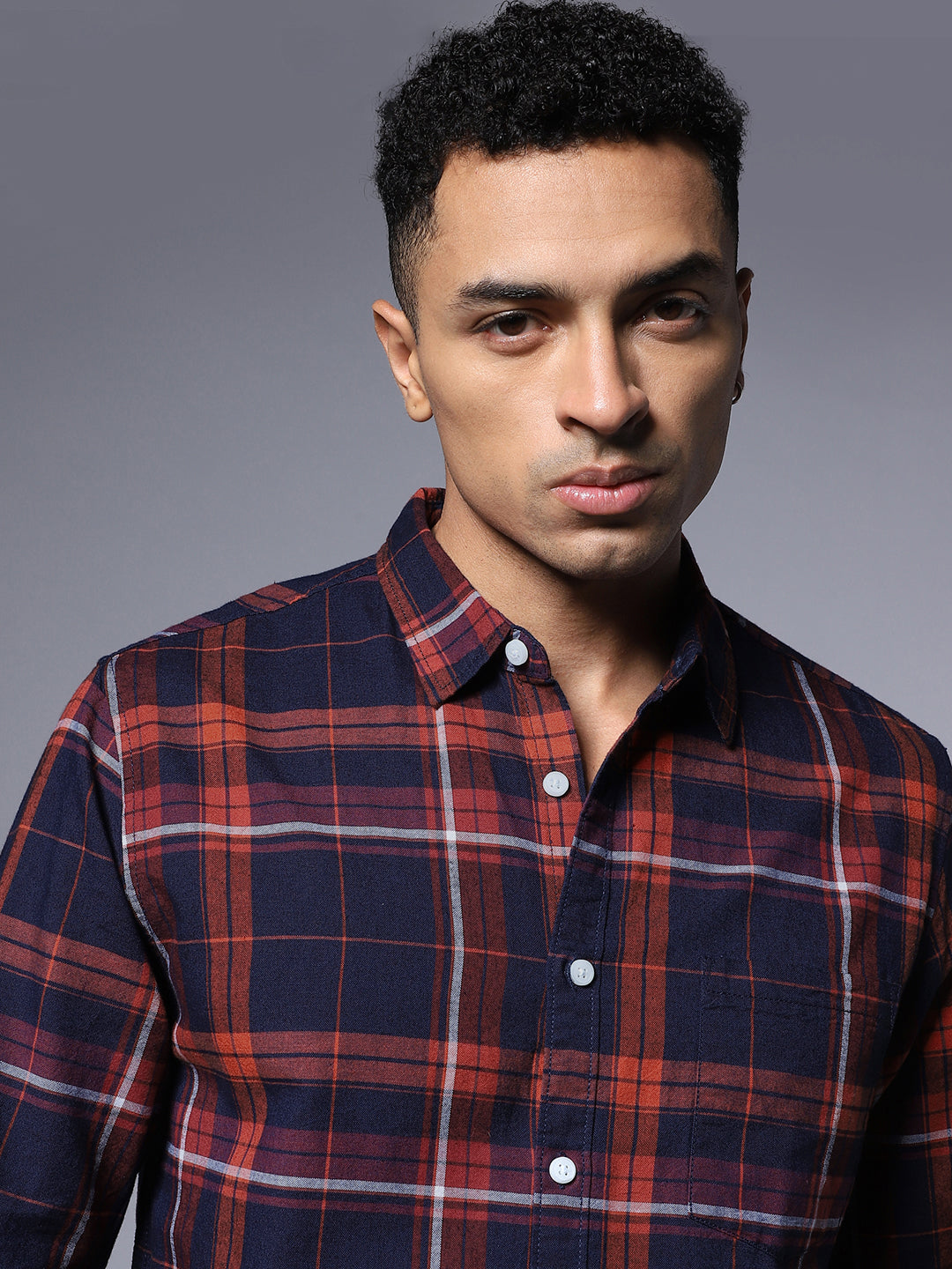 Tartan Checked Pure Cotton Casual Shirt