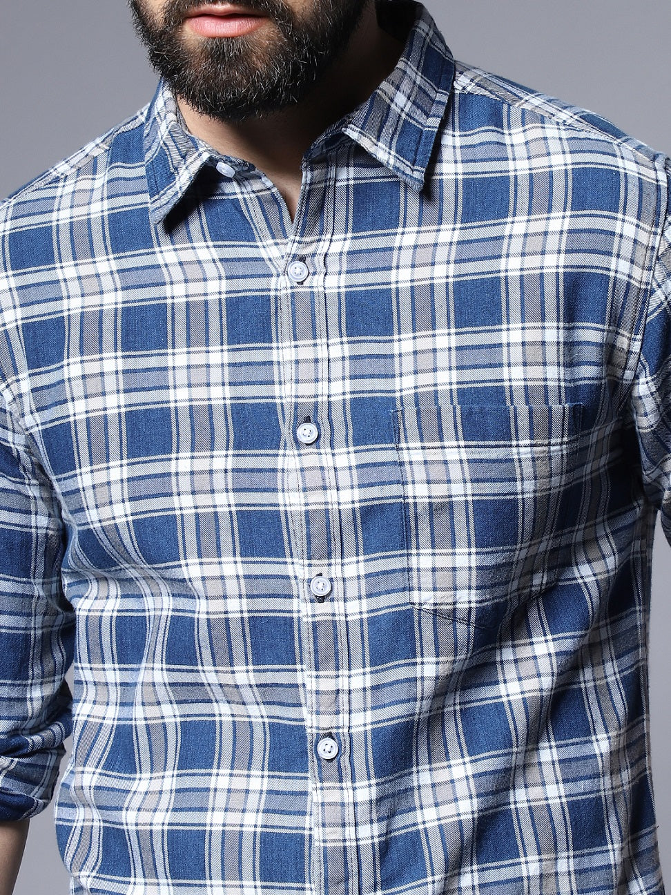 Classic Regular Fit Tartan Checked Pure Cotton Casual Shirt