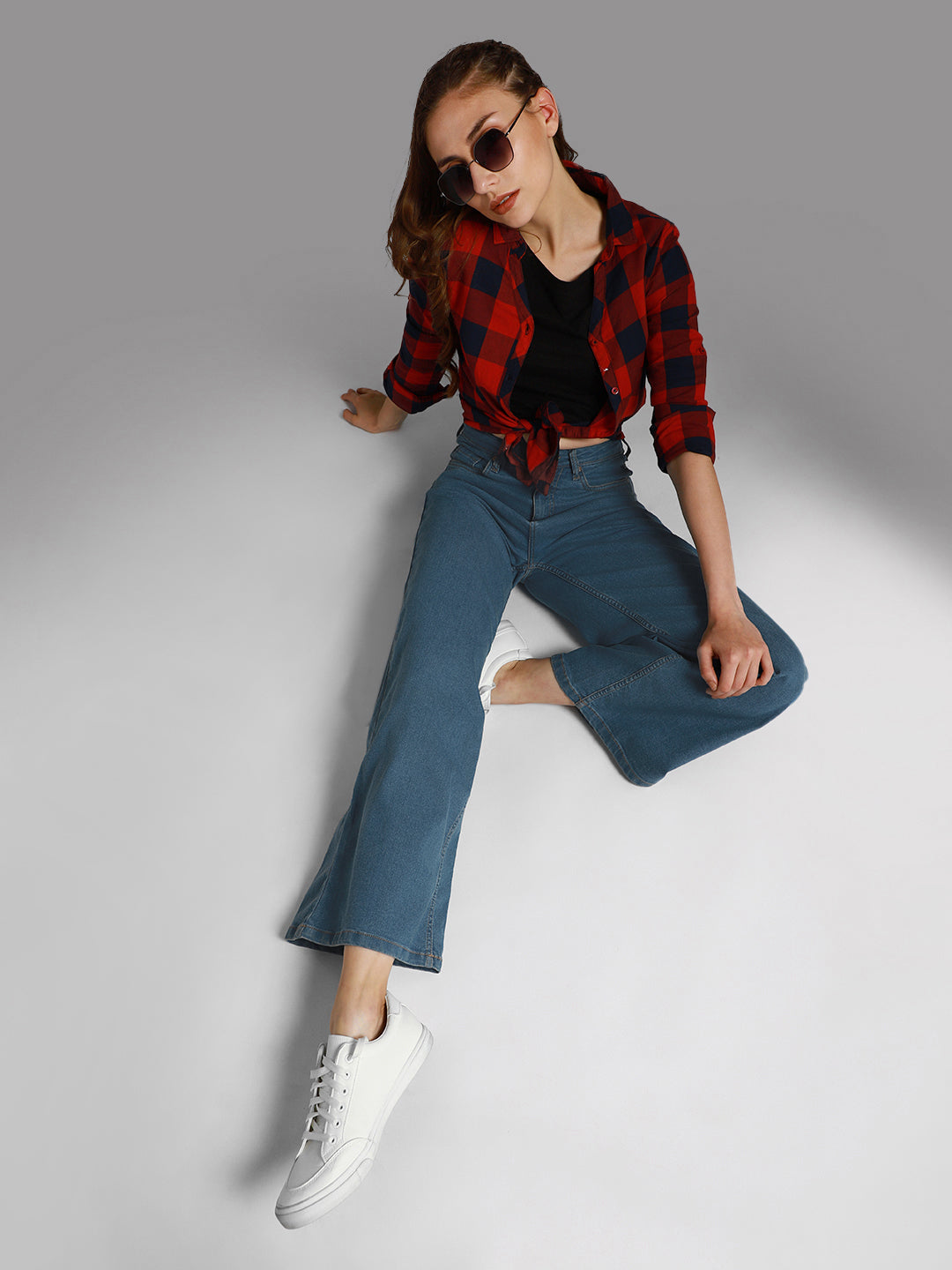 Women Clean lookÂ  Wide Leg High-Rise Stretchable Jeans
