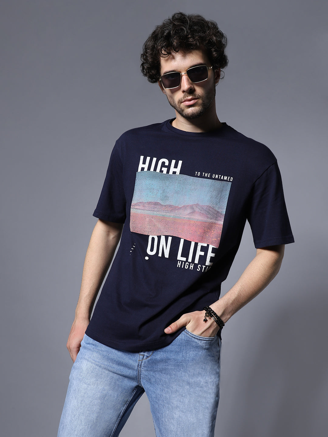 Typography Printed Relaxed Fit Pure Cotton T-Shirt
