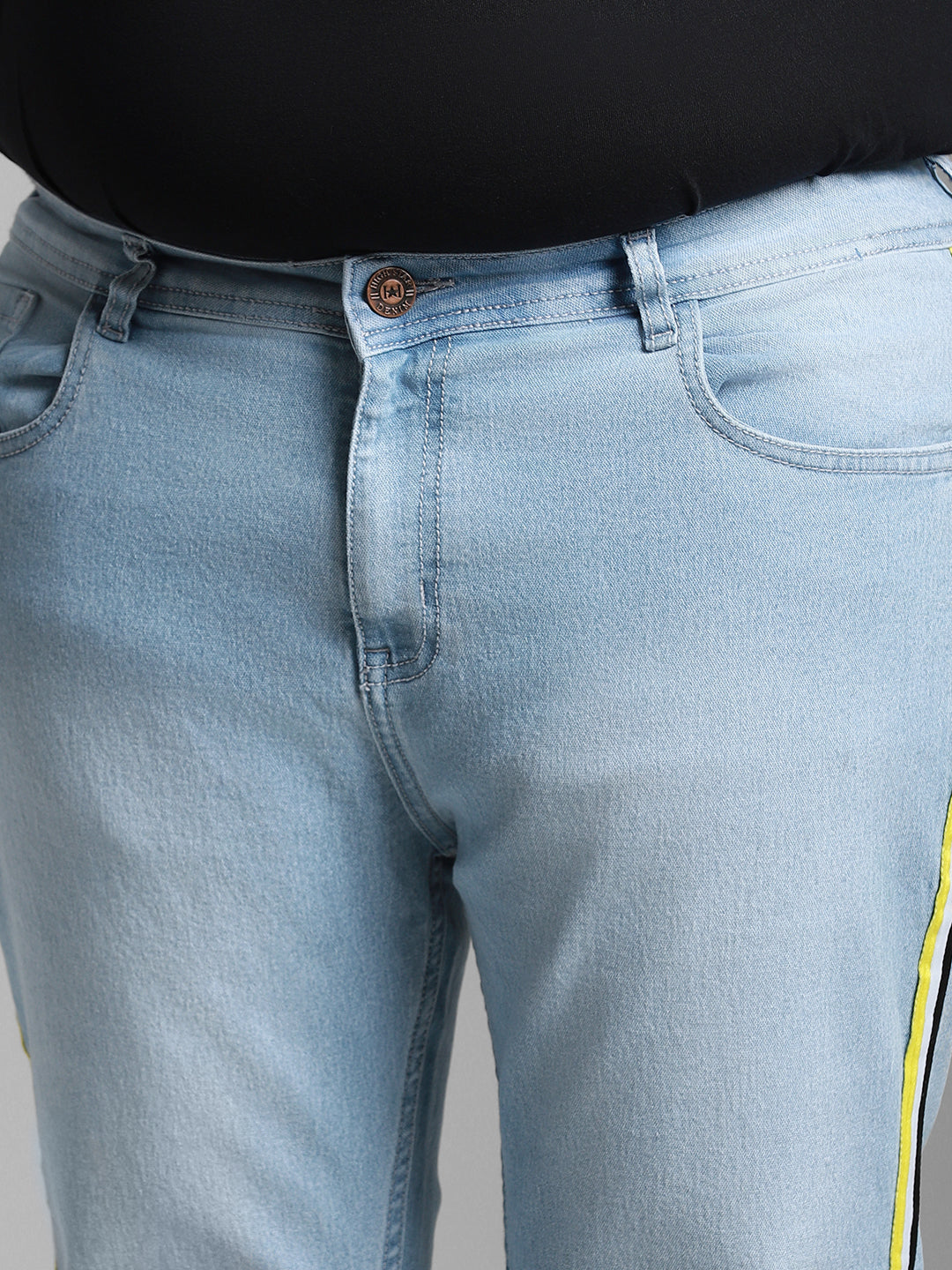 Plus Size Men Slim Fit Light Fade Clean Look Stretchable Jeans