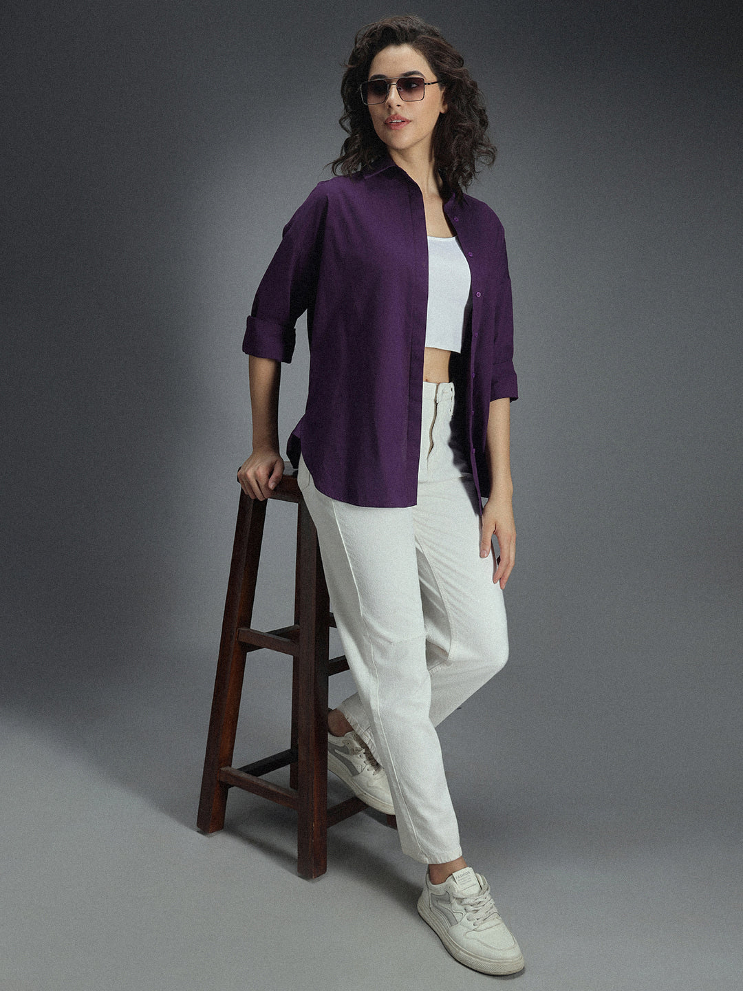 Classic Oversized Drop-Shoulder Sleeves Pure Cotton Casual Shirt