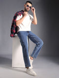 Men Straight Tapered Cotton Fit Jeans