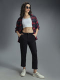 Women Black Mom Fit High-Rise Stretchable Jeans