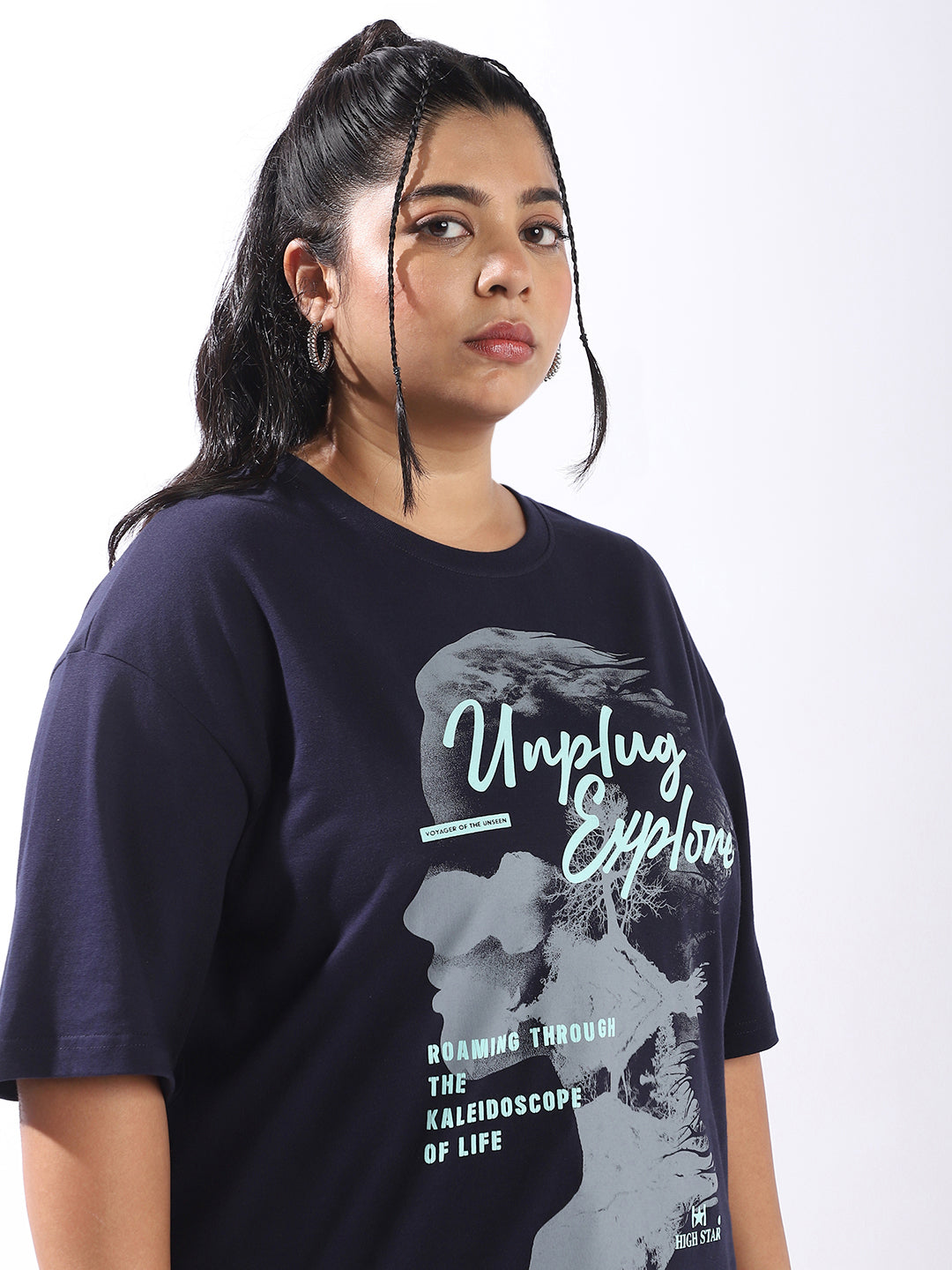 High Star Women Oversized Printed T-shirt