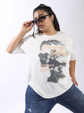 High Star Women Oversized Printed T-shirt