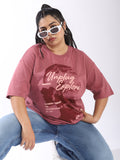 High Star Women Oversized Printed T-shirt