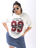 High Star Women Oversized Printed T-shirt