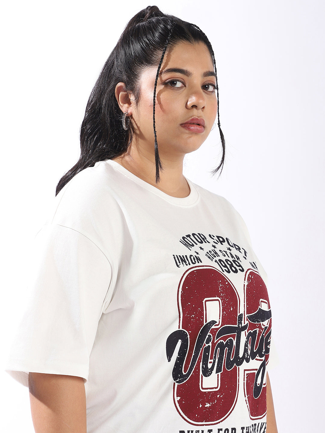 High Star Women Oversized Printed T-shirt