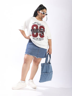 High Star Women Oversized Printed T-shirt