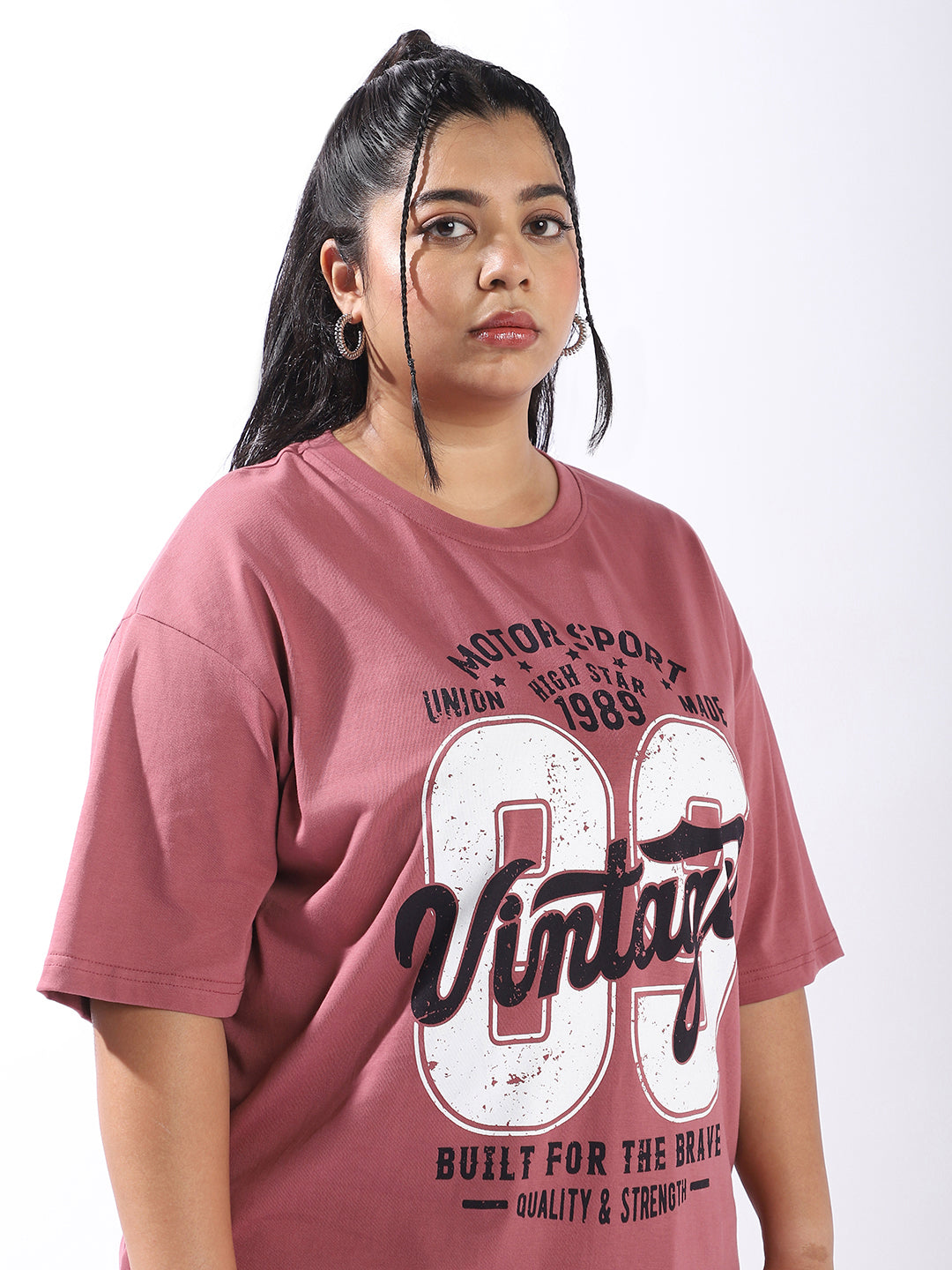 High Star Women Oversized Printed T-shirt