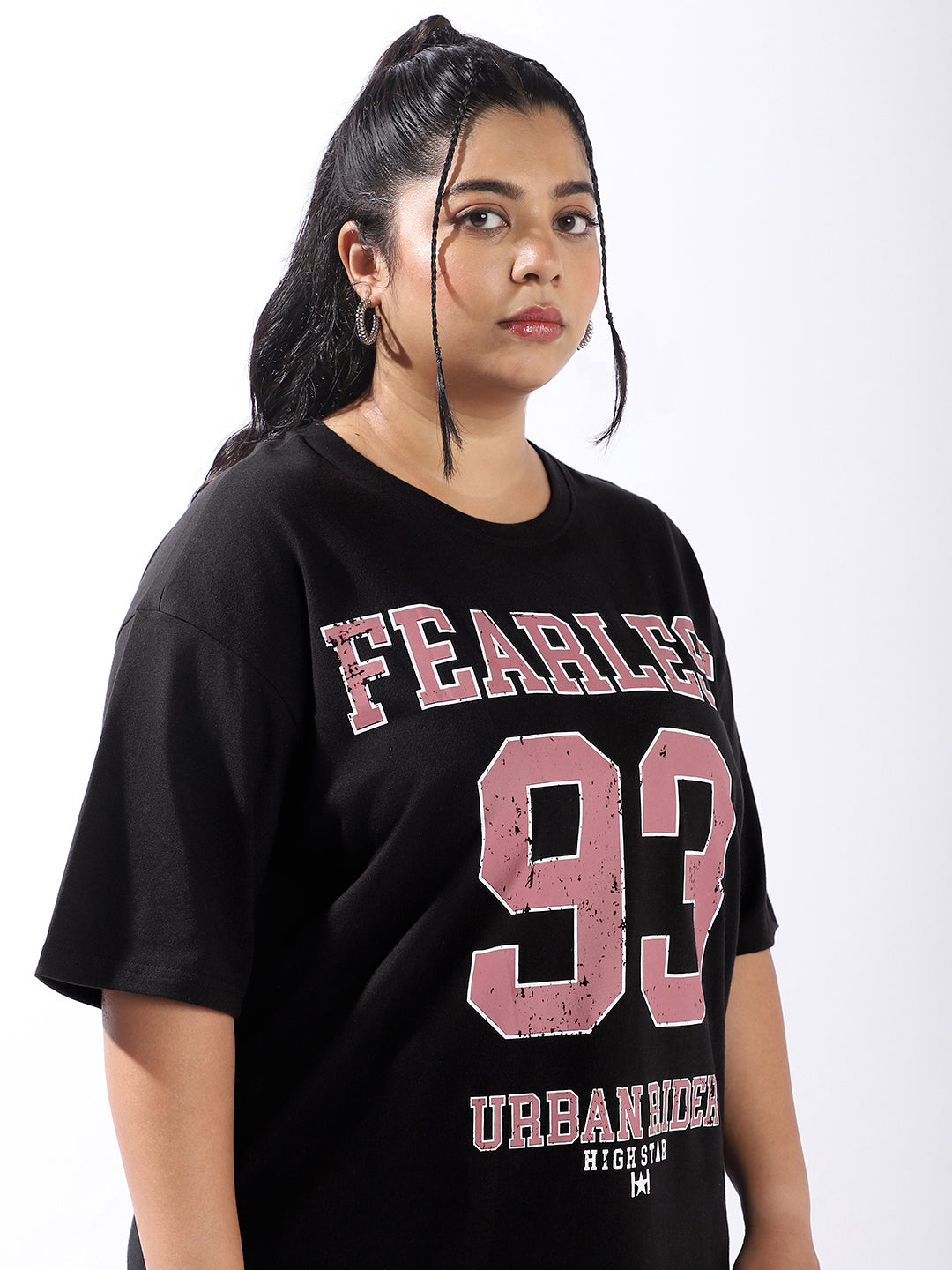 High Star Women Oversized Printed T-shirt