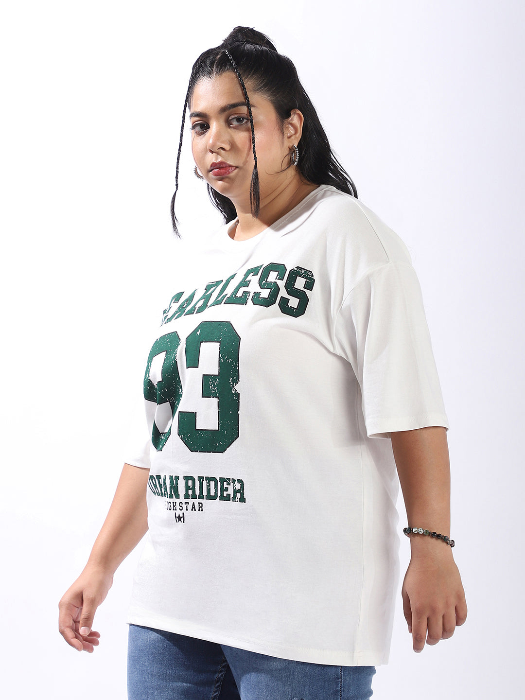 High Star Women Oversized Printed T-shirt