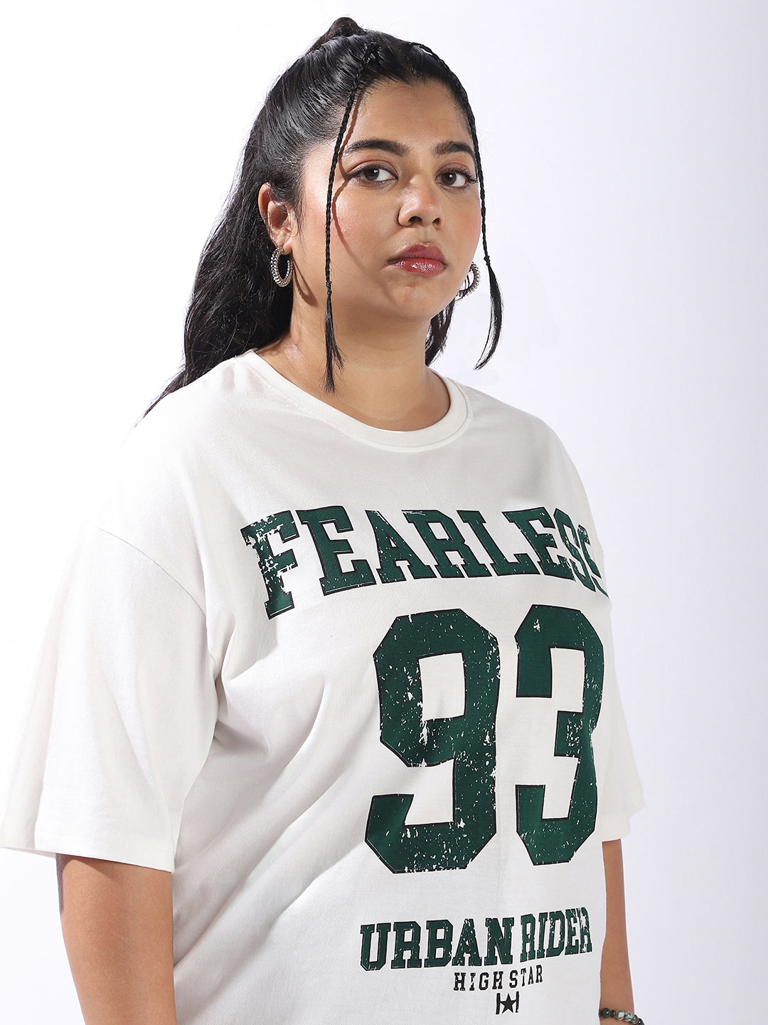 High Star Women Oversized Printed T-shirt