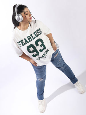 High Star Women Oversized Printed T-shirt