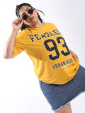 High Star Women Oversized Printed T-shirt