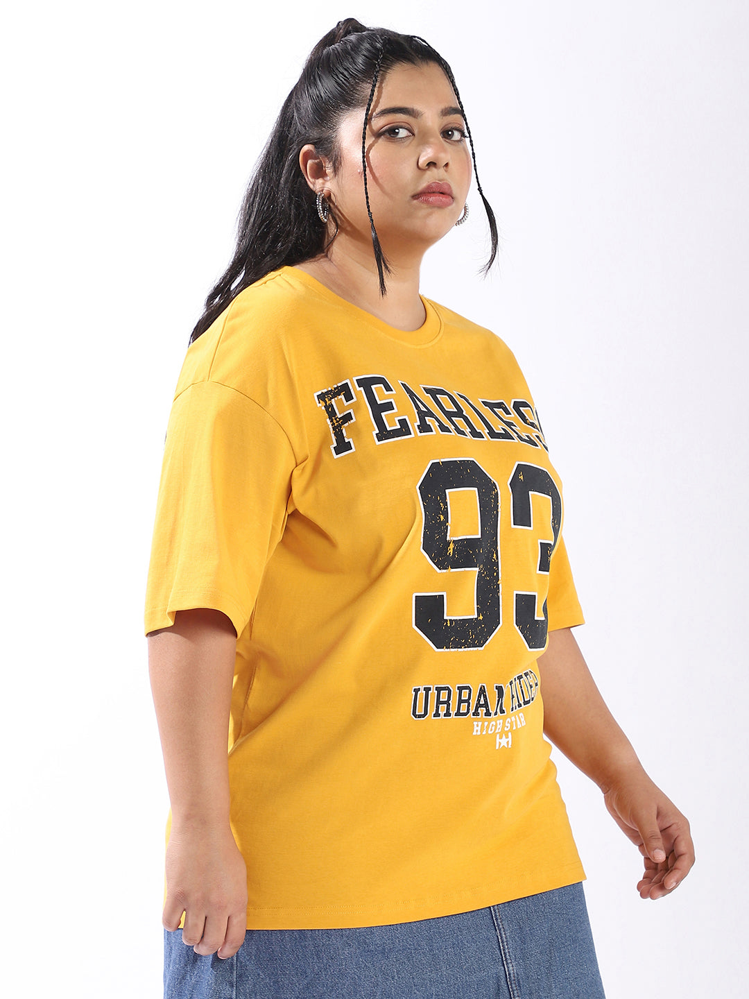 High Star Women Oversized Printed T-shirt