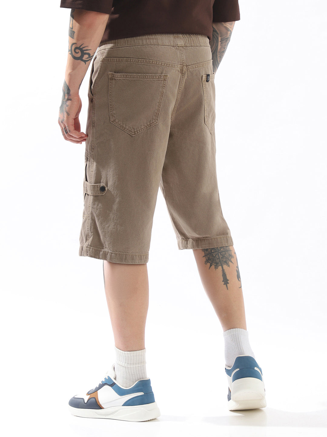 Hubberholme Men Cotton Washed Loose Fit Cargo Shorts