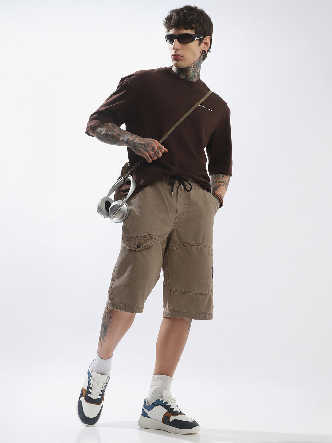 Hubberholme Men Cotton Washed Loose Fit Cargo Shorts