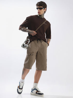 Hubberholme Men Cotton Washed Loose Fit Cargo Shorts