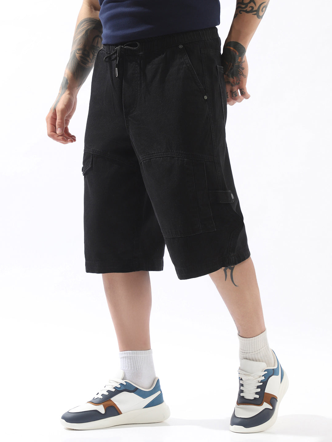 Hubberholme Men Cotton Washed Loose Fit Cargo Shorts