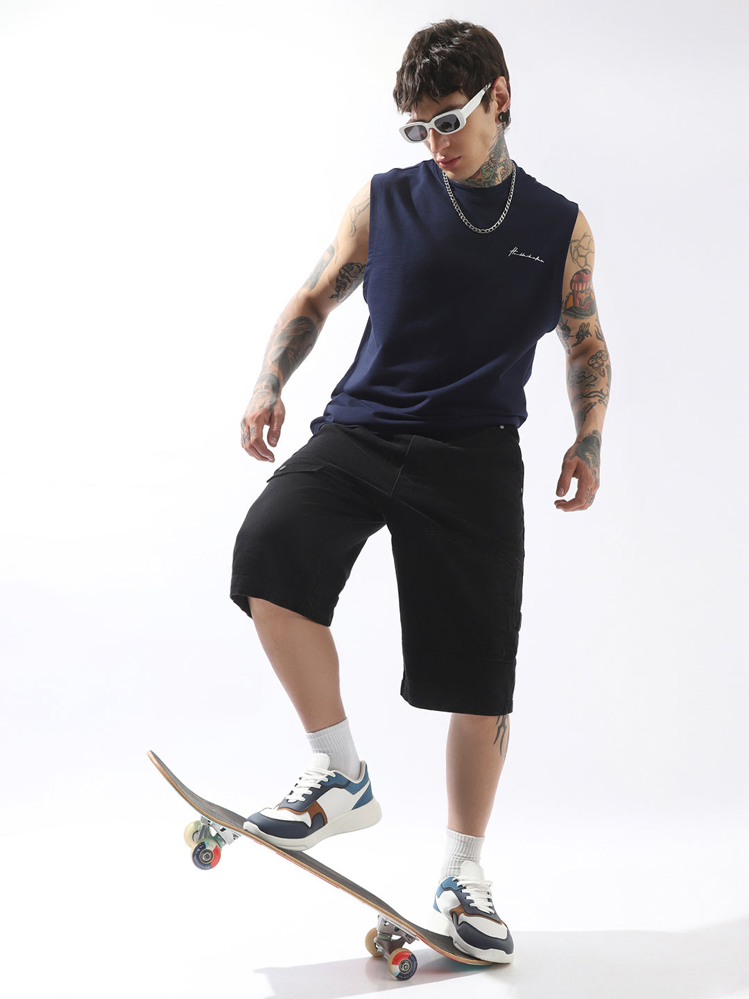 Hubberholme Men Cotton Washed Loose Fit Cargo Shorts