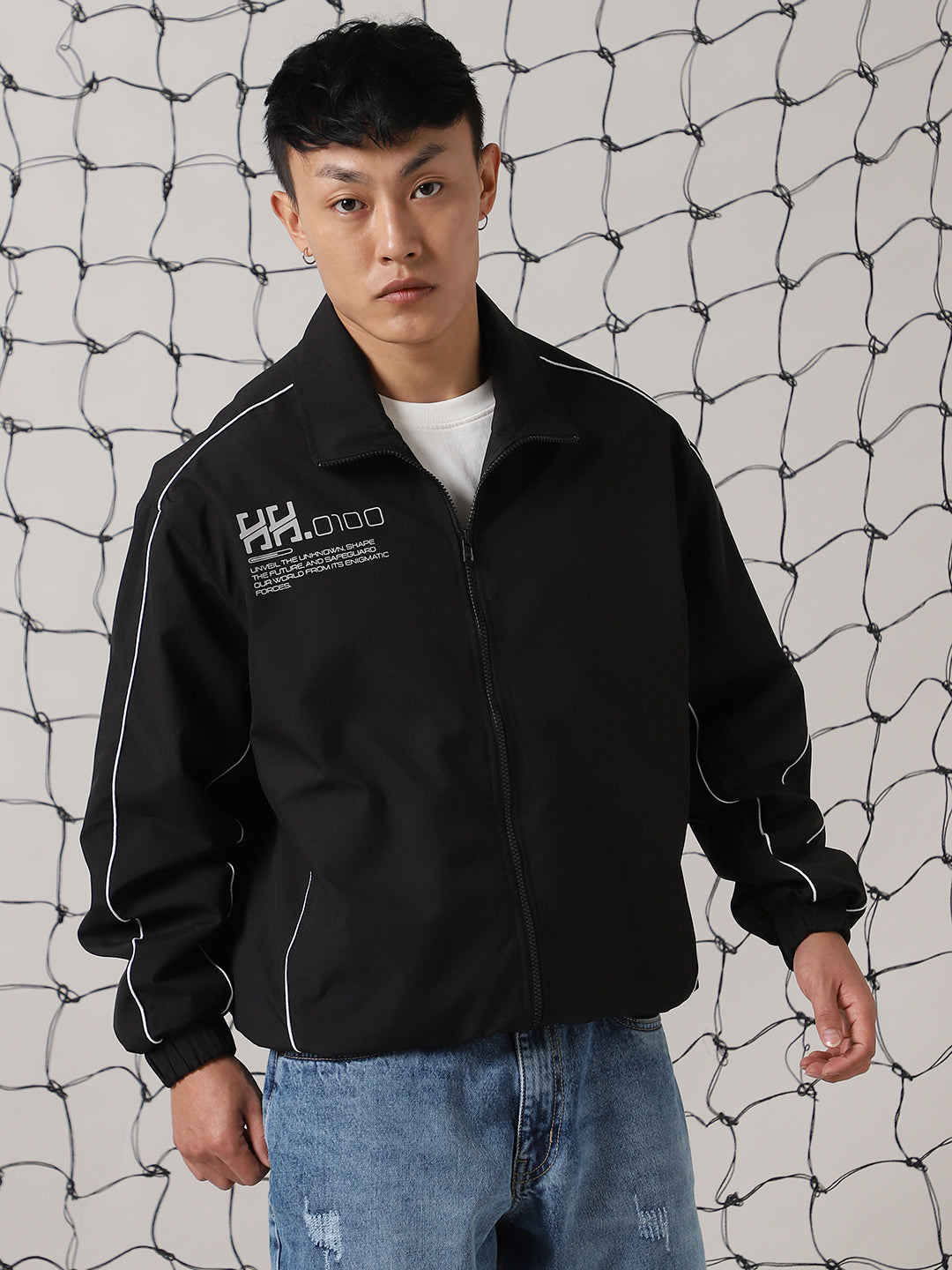 Hubberholme Men Lightweight Sporty Jacket with Patchwork